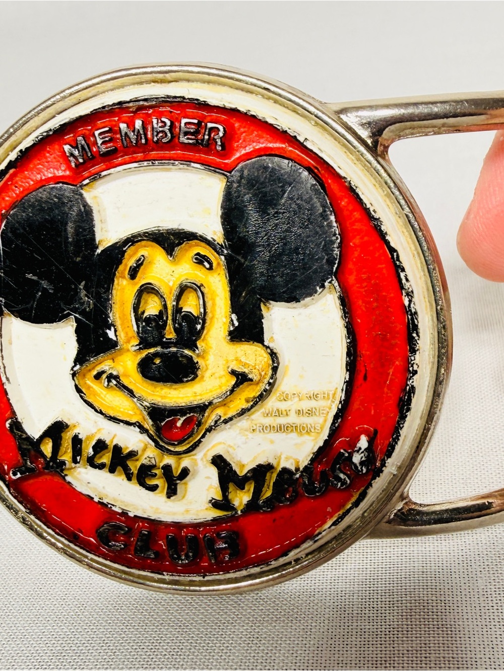 Vintage 1970s Walt Disney Productions Mickey Mouse Club Member Belt Buckle